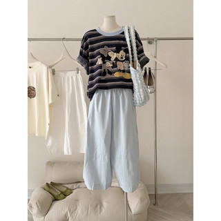 •𝙆𝙞𝙣𝙜𝙨𝙝𝙤𝙥𝙗𝙚𝙖𝙪𝙩𝙮•Áo Phông Mickey Kẻ Sọc Xanh QC