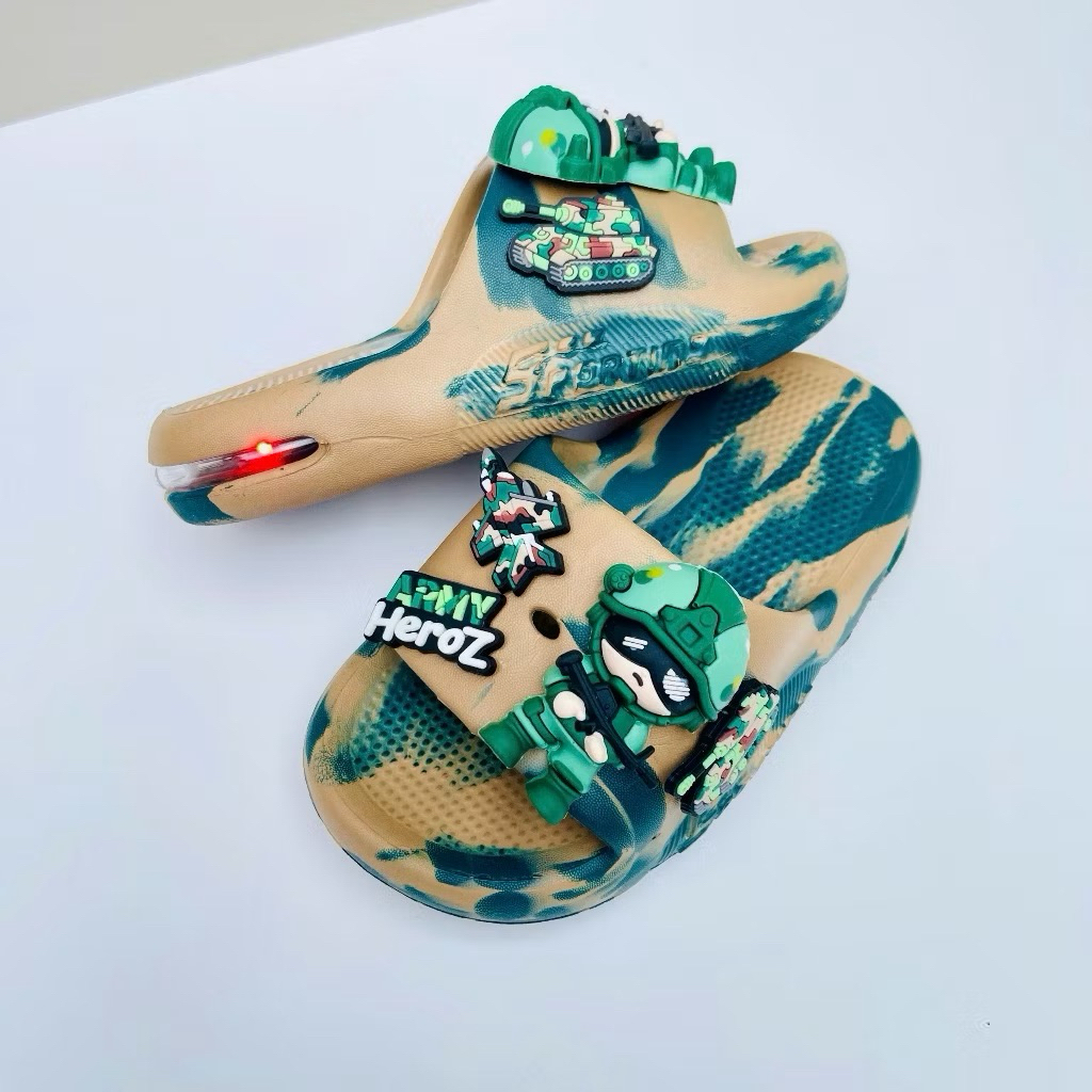 Dép Lê Nháy Loang Hezo Dành Cho Bé Trai Hàng QCCC Chất EVA  Sticker nổi 3D Dành Cho Bé Từ Size 24-35