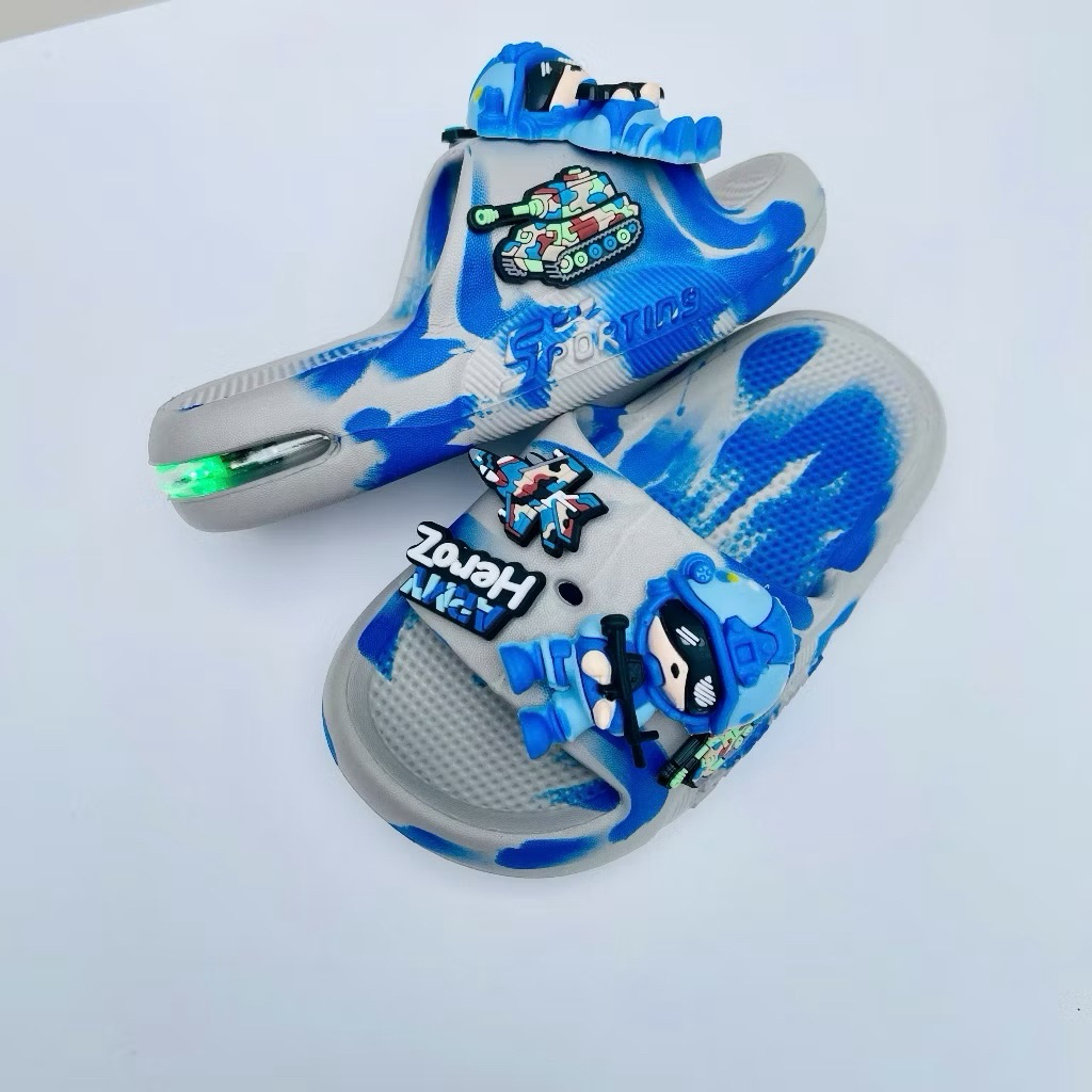 Dép Lê Nháy Loang Hezo Dành Cho Bé Trai Hàng QCCC Chất EVA  Sticker nổi 3D Dành Cho Bé Từ Size 24-35