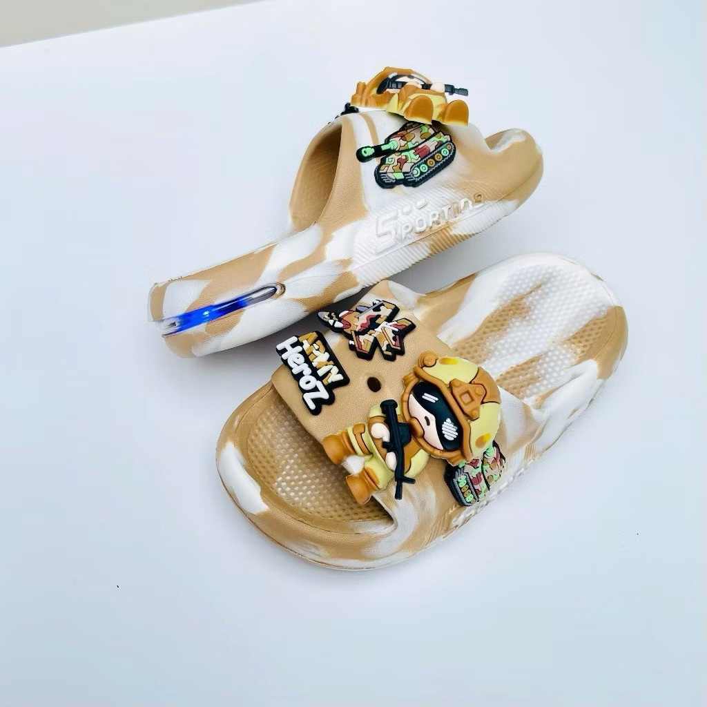 Dép Lê Nháy Loang Hezo Dành Cho Bé Trai Hàng QCCC Chất EVA  Sticker nổi 3D Dành Cho Bé Từ Size 24-35