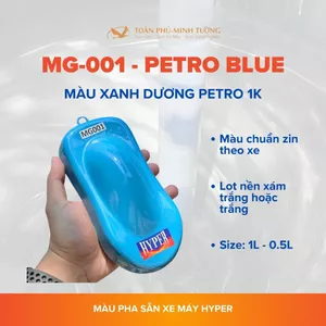 Sơn xe máy HYPER màu xanh petro 1K (Code: MG-001) - 1Lít (Lót nền trắng)