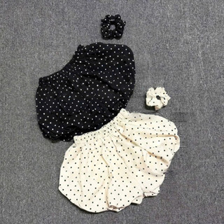 Quần Short Bí Ngô ELEGANTE Phồng Chấm Bi Dễ Thương Lưng Chun New 2026