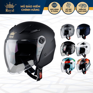 Mũ bảo hiểm 3/4 Royal M268 có 2 kính chính hãng cho nam và nữ đi xe máy
