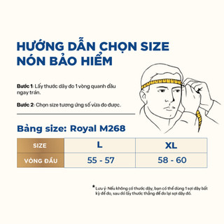 Mũ bảo hiểm 3/4 Royal M268 có 2 kính chính hãng cho nam và nữ đi xe máy