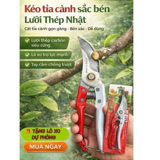 Kéo Tỉa Cành Thép Nhật SK5 Siêu Bén – Tặng Lò Xo Dự Phòng, Kéo Cắt Cây, Tỉa Cành Bonsai