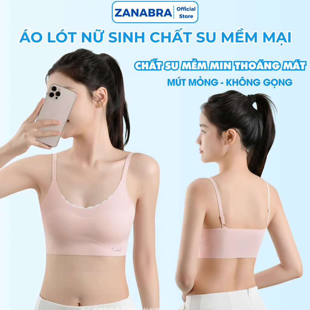 Áo Lá Cho Bé Gái Có Mút Ngực Mỏng Nhẹ - Áo Lót Nữ Học Sinh Chất Su Mát Mịn Thoáng Khí ZANABRA B7133