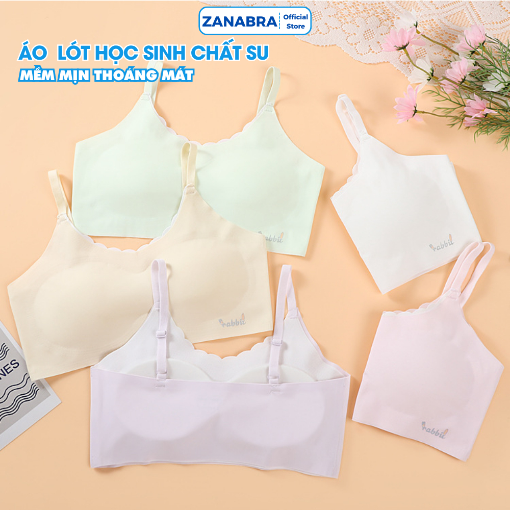 Áo Lá Cho Bé Gái Có Mút Ngực Mỏng Nhẹ - Áo Lót Nữ Học Sinh Chất Su Mát Mịn Thoáng Khí ZANABRA B7133