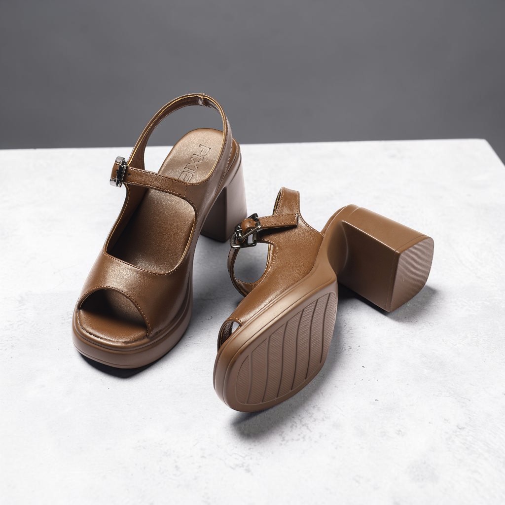 Giày Sandal Nữ Cao Gót 7cm Đế Đúp Hở Mũi Thời Trang Êm Chân Pixie H453