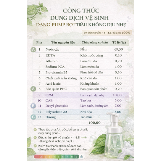 Nguyên liệu EcoSense™ 3000 (Decyl Glucoside) - chất tạo bọt dịu nhẹ