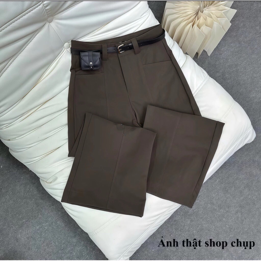 Quần Suông Nữ Ống Rộng Bigsize, Chất Vải KaKi Nhật L1 Mềm Mại Co Giãn