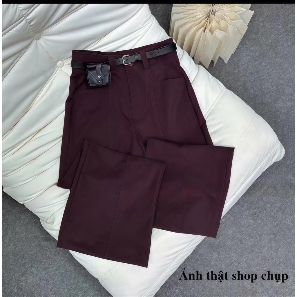 Quần Suông Nữ Ống Rộng Bigsize, Chất Vải KaKi Nhật L1 Mềm Mại Co Giãn