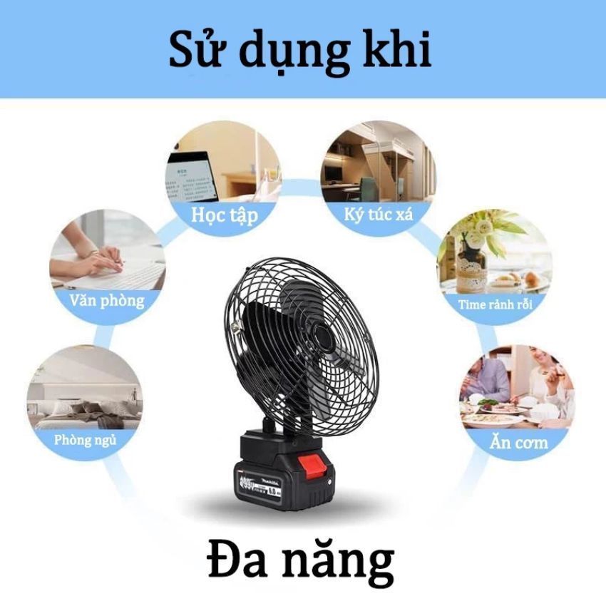Thẻ bảo hành toàn shop khi mua quạt tích điện để bàn
