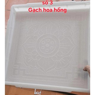 Khuôn đúc gạch lát sân vườn kích thước 40x40x3.3 cm chất liệu nhựa PP, hoa văn hoa hồng, có vân chống trơn
