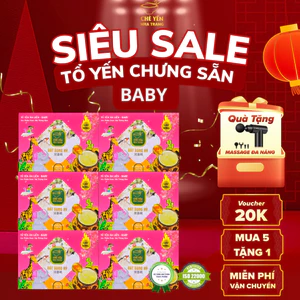 COMBO 5 TẶNG 1 - YẾN TỰ SÔI BÁT VÀNG - YẾN CHƯNG SẴN BABY 44.8GRAM YẾN TƯƠI ( 140ML/ CHÉN) t