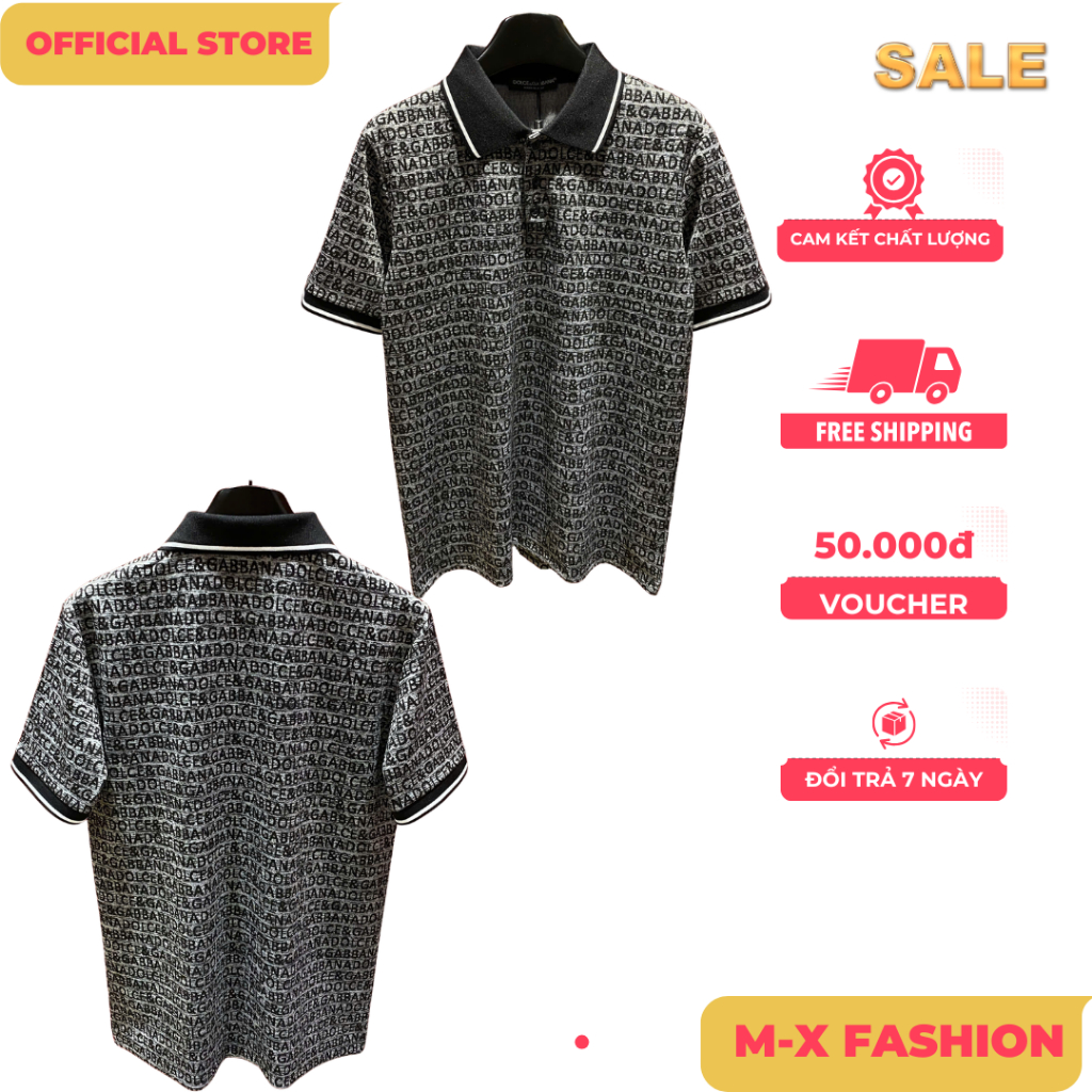 ÁO polo nam SC cổ tròn họa tiết tay ngắn phong cách trẻ trung chuẩn from