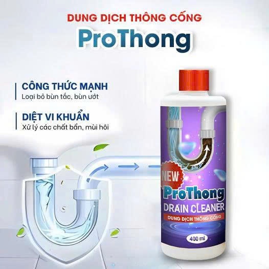 400ml Chất thông cống hiệu quả – Thông tắc bồn rửa, bồn cầu nhanh chóng, an toàn cho gia đình