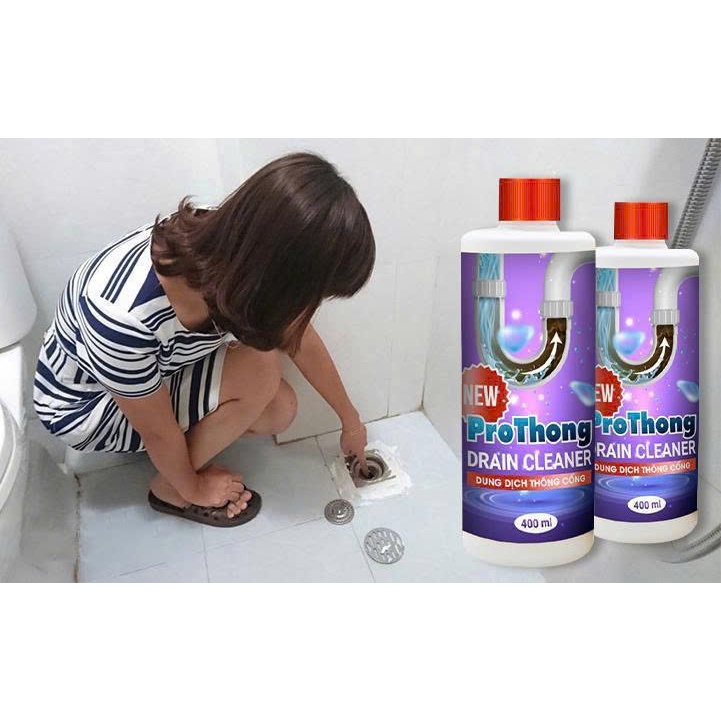 400ml Chất thông cống hiệu quả – Thông tắc bồn rửa, bồn cầu nhanh chóng, an toàn cho gia đình
