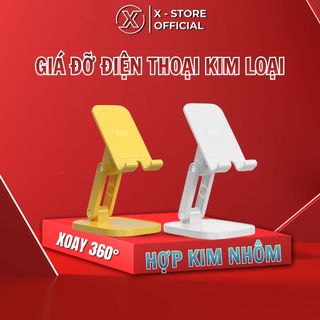 Kệ đỡ điện thoại máy tính bảng để bàn, giá đỡ hợp kim nhôm xoay 360 độ, gấp gọn tiện lợi GDDTKL3K
