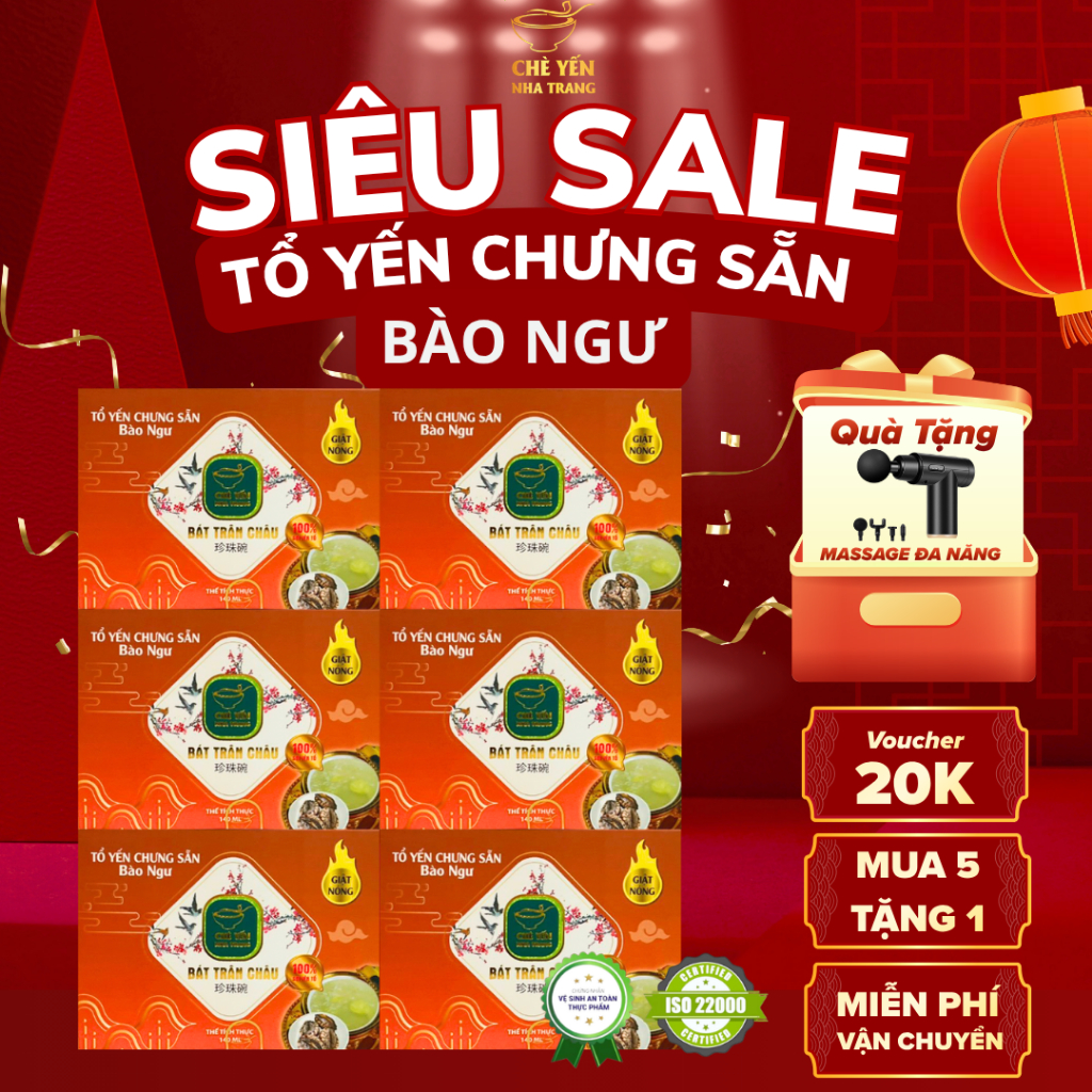 [ COMBO 5 TẶNG 1] Yến Tự Sôi - Tổ Yến Chưng Sẵn Đông Trùng/Đường Phèn/Ăn kiêng 140ml - Yến thật 100% Chính Hãng