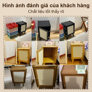 Tre Tủ đầu giường gỗ Nội thất phòng ngủ bằng tre giường nhỏ gọn tủ đầu
