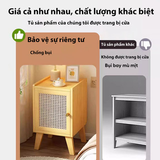 Tre Tủ đầu giường gỗ Nội thất phòng ngủ bằng tre giường nhỏ gọn tủ đầu