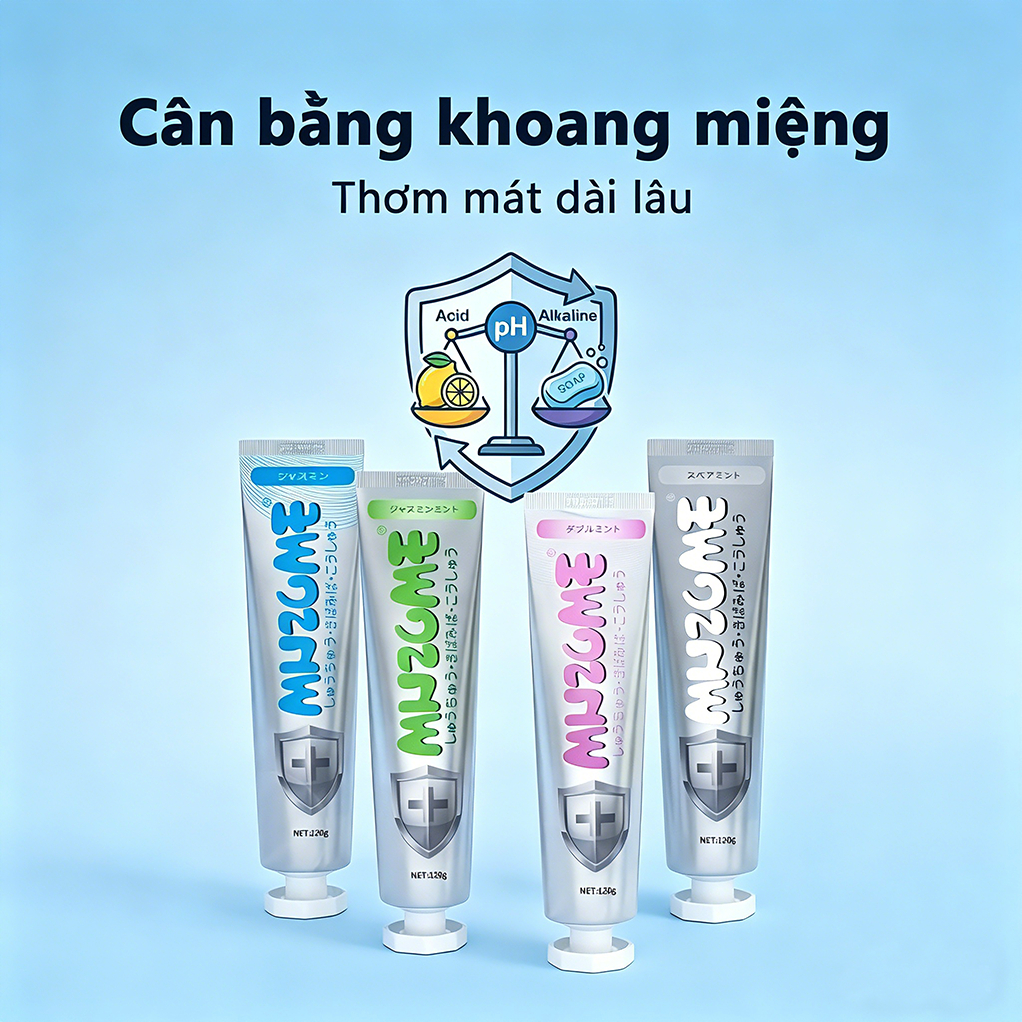 Kem đánh răng MUZOME đa hương 120g | Sạch mảng bám -  Khử hôi miệng - Thơm mát cả ngày