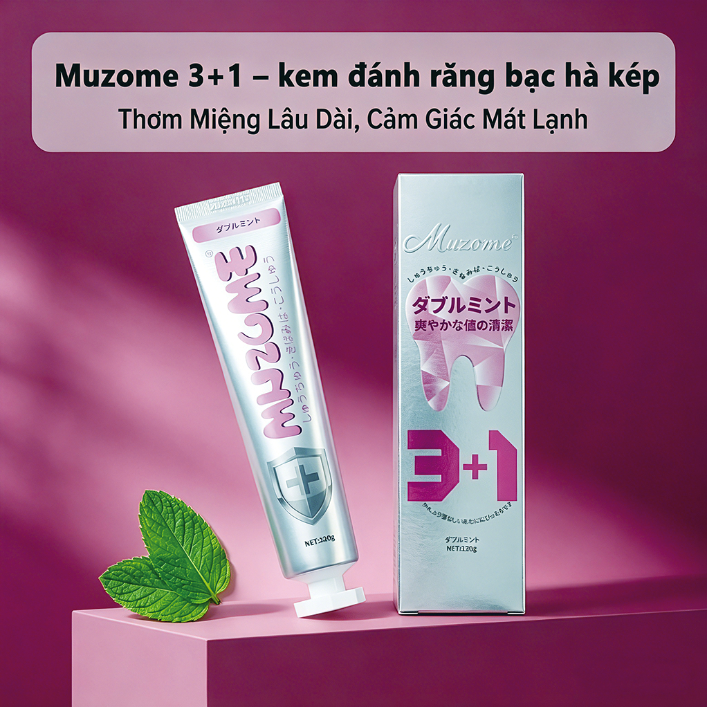 Kem đánh răng MUZOME đa hương 120g | Sạch mảng bám -  Khử hôi miệng - Thơm mát cả ngày