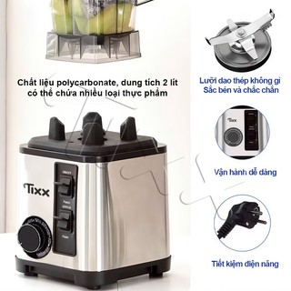 TIXX Máy Xay Sinh Tố Đa Năng Xay Đá Viên 1000W điều chỉnh nhiều cấp độ Máy Xay Đa Năng