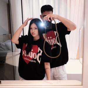 SOULIEE Áo Len Cộc Dệt Tim - Form Boxy Cổ Tròn - Knit Love Shirt