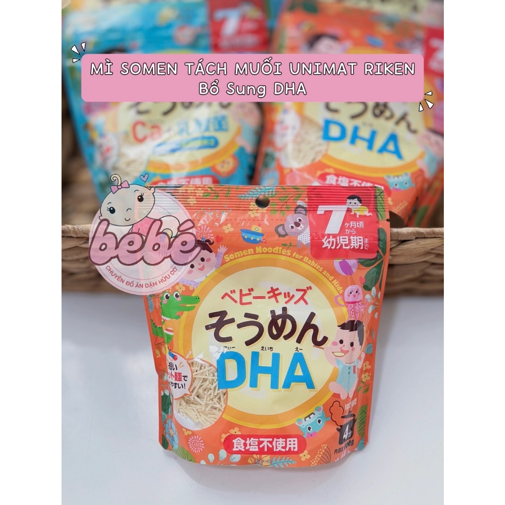 Mì, Somen tách muối ăn dặm Hakubaku, Wakodo, Churu, Tanabiki, Chubi Nhật cho bé từ 5 tháng tuổi