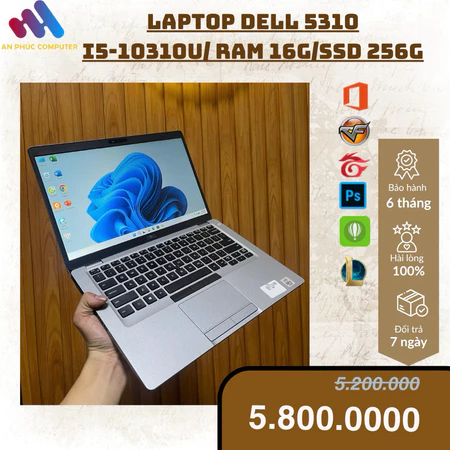 Laptop Cũ Dell Latitude 5310 - Intel Core i5-10210U | 16GB DDR4 | 13 inch HD
