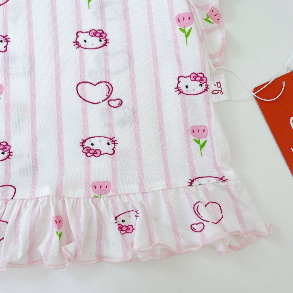 Bộ đùi bé gái vải sợi sồi Modal Lá Homewear MODL1, đồ bộ cộc tay mặc hè bé gái tay bèo dễ thương