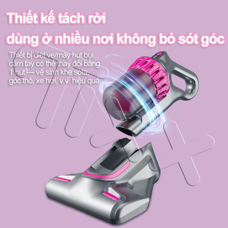 TIXX Máy hút bụi cầm tay 25000PA Không dây 1500mAh Đèn UV máy hút bụi giường nệm