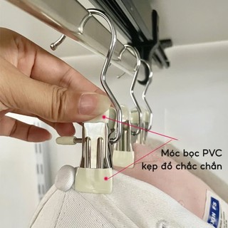 KẸP MÓC ĐA NĂNG INOX | COMBO 10 CÁI | KẸP TREO QUẦN ÁO KHĂN TẤT | KẸP PHƠI ĐỒ TIỆN LỢI CHỐNG GỈ