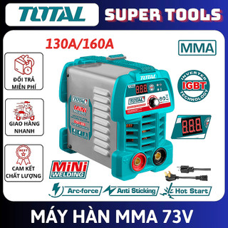 TOTAL  Máy hàn MMA 130A/160A - 73V / 81V TW213049 - TW216049 Công nghệ biến tần IGBT, màn hình LED
