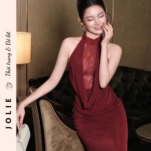 Váy Cổ Yếm Hở Lưng Ren Sang Trọng , Quyến Rũ - JOLIE
