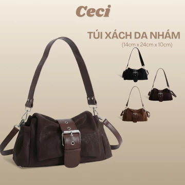 Túi CECI Túi xách nữ da nhám túi đeo chéo túi kẹp nách Hàn quốc