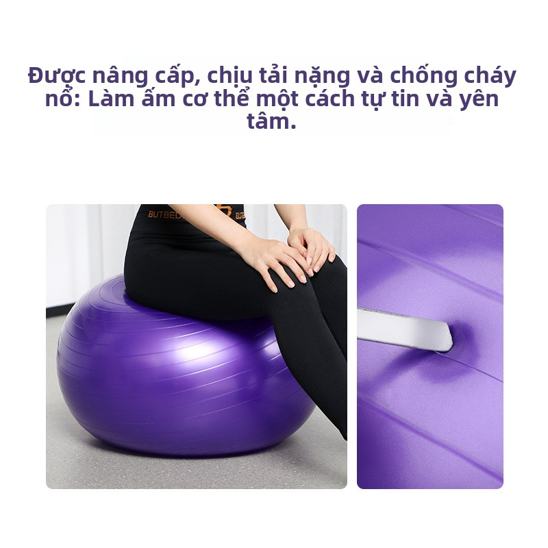 Bóng yoga bóng tập gym bóng tập yoga, Size 55cm/65cm, Bóng Thể Dục Chống Nổ Bề Mặt Mờ, Dụng Cụ Tập Gym & Yoga Tại Nhà