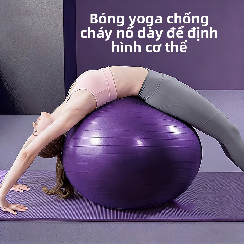 Bóng yoga bóng tập gym bóng tập yoga, Size 55cm/65cm, Bóng Thể Dục Chống Nổ Bề Mặt Mờ, Dụng Cụ Tập Gym & Yoga Tại Nhà