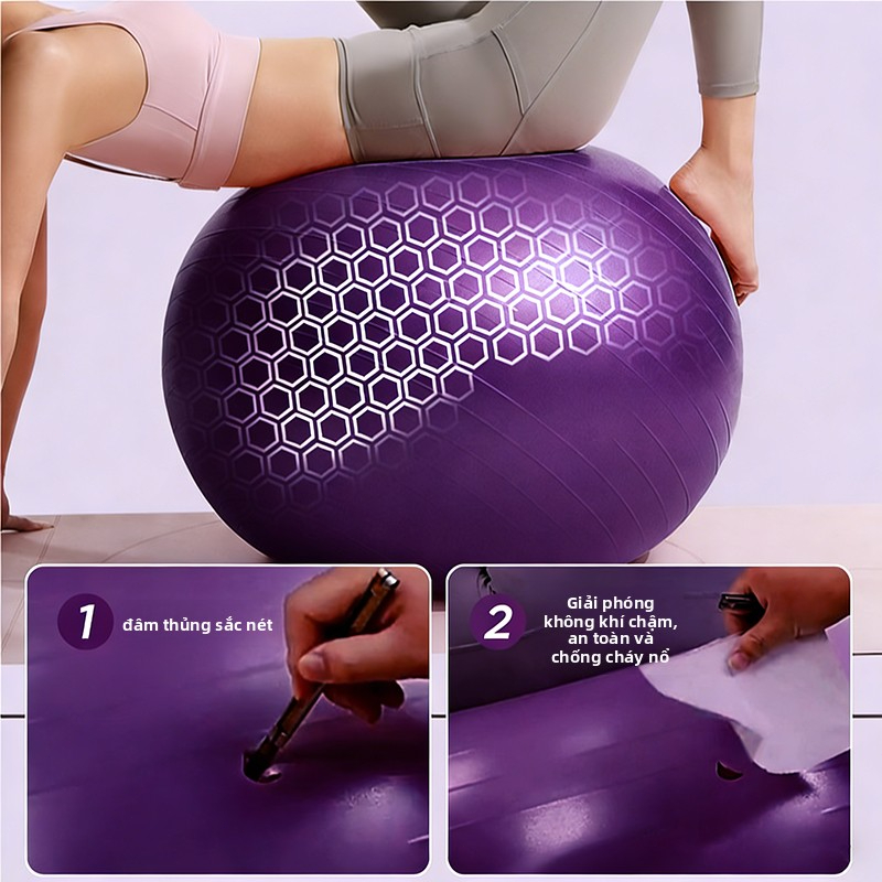 Bóng yoga bóng tập gym bóng tập yoga, Size 55cm/65cm, Bóng Thể Dục Chống Nổ Bề Mặt Mờ, Dụng Cụ Tập Gym & Yoga Tại Nhà