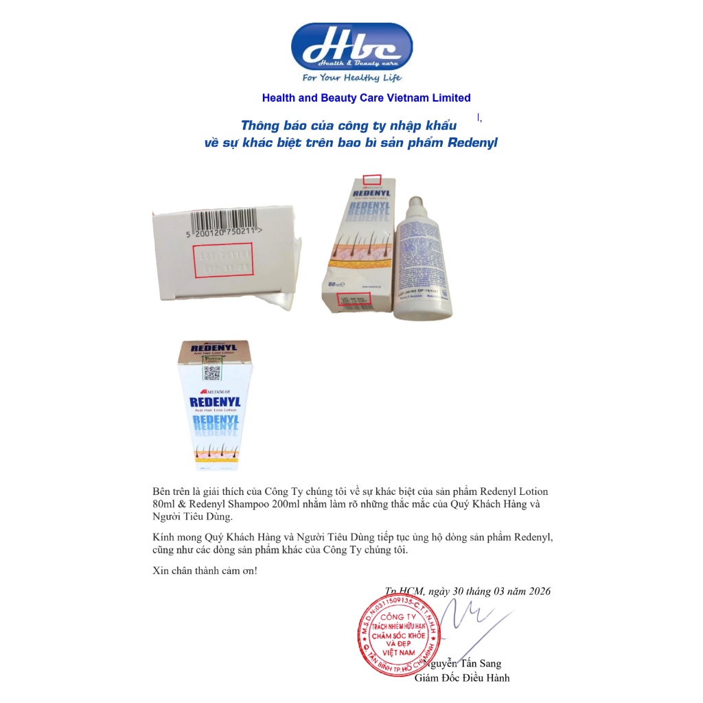 [Redenyl] Dầu Gội, Xịt Dưỡng Tóc Kích Thích Mọc Tóc, Giúp Tóc Chắc Khỏe, Ngăn Ngừa Rụng Tóc | BigBuy360 - bigbuy360.vn