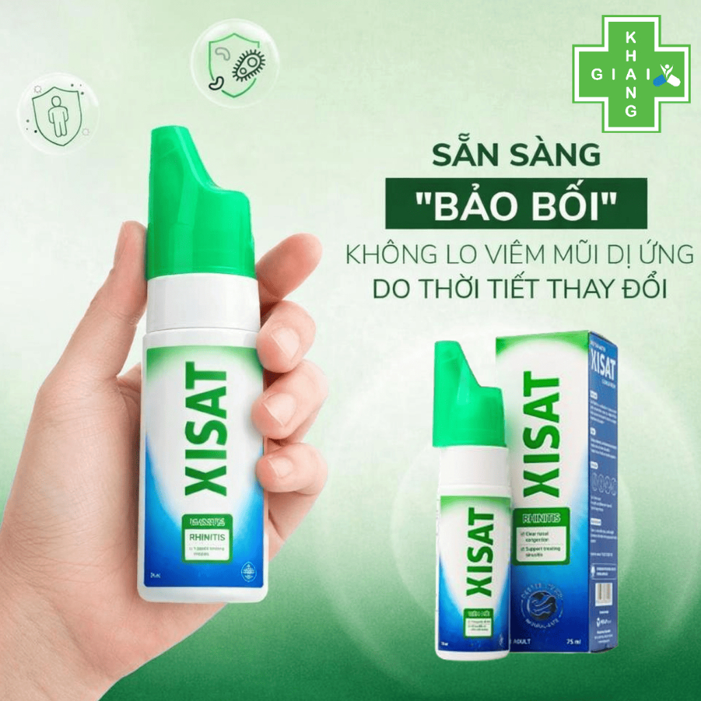 Xịt mũi nước biển sâu XISAT XANH LÁ dành riêng cho người viêm xoang (Chai 75ml)