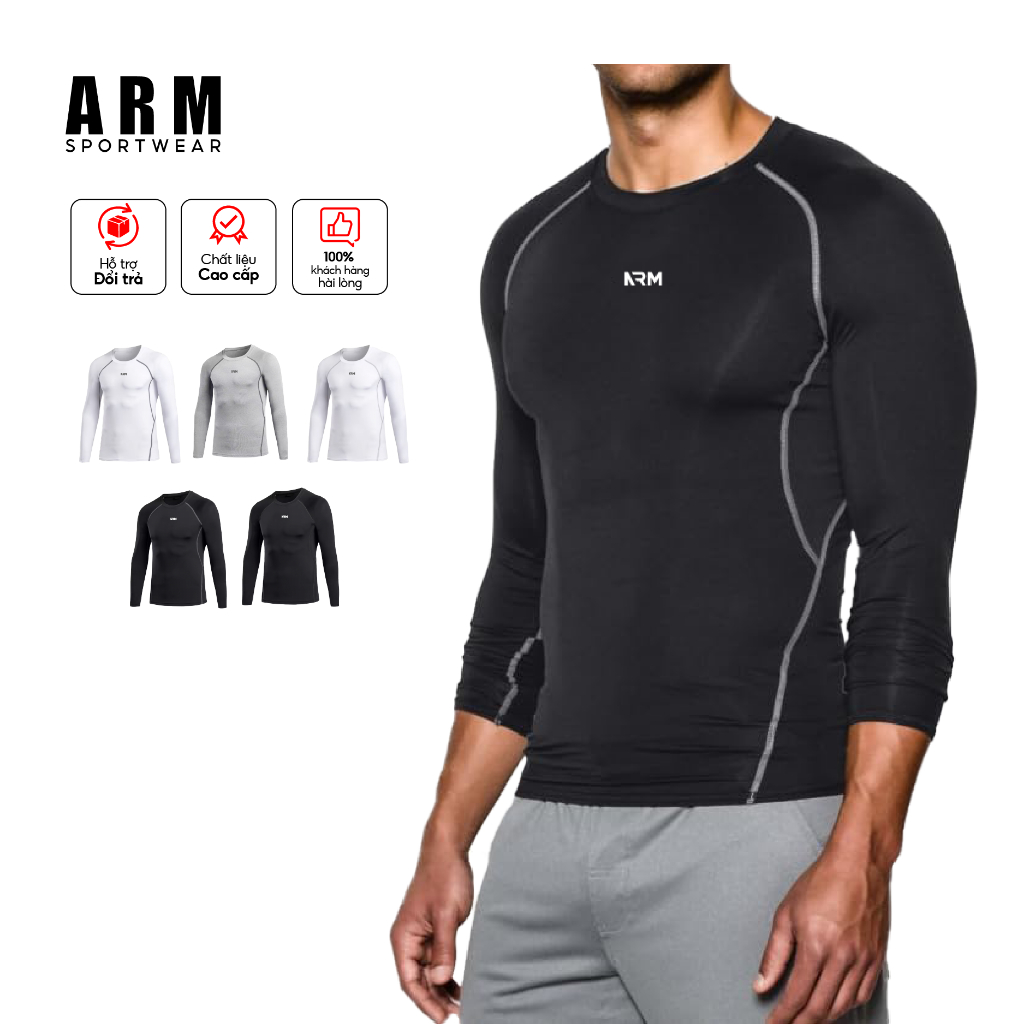 Áo Thể Thao Dài Tay Nam ARM Combat Training, áo giữ nhiệt nam ôm body tập gym, vận động thoải mái