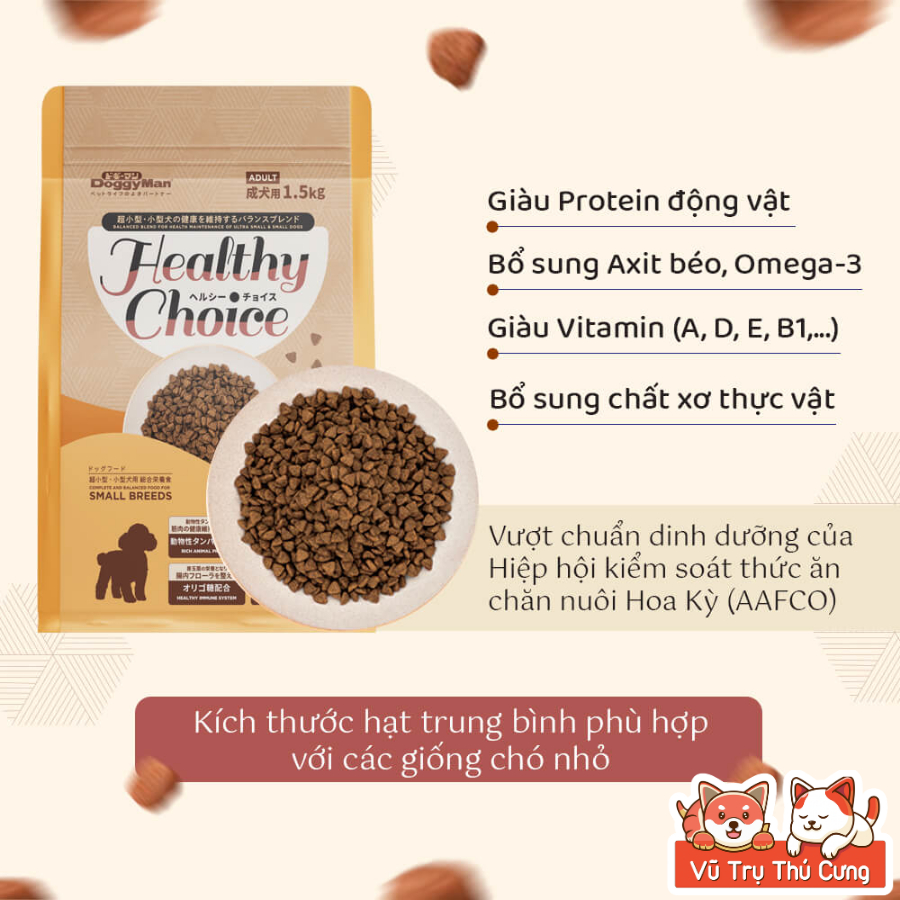 (1,5Kg) Thức Ăn Hạt Cho Chó Healthy Choice Thương Hiệu Doggyman