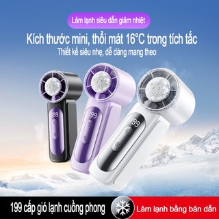 Quạt Cầm Tay Siêu Mát - Công Nghệ Làm Lạnh Băng Gốm, 199 Tốc Độ Gió, Nhỏ Gọn Tiện Lợi
