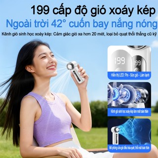 Quạt Cầm Tay Siêu Mát - Công Nghệ Làm Lạnh Băng Gốm, 199 Tốc Độ Gió, Nhỏ Gọn Tiện Lợi