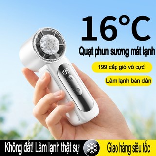Quạt Cầm Tay Siêu Mát - Công Nghệ Làm Lạnh Băng Gốm, 199 Tốc Độ Gió, Nhỏ Gọn Tiện Lợi