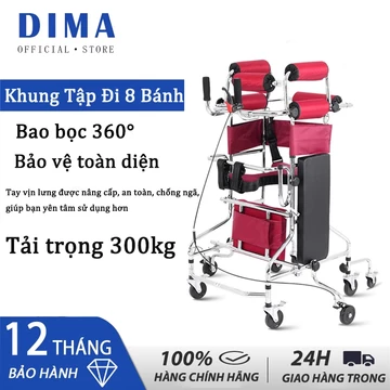 Khung tập đi 8 bánh - Khung tập đi phục hồi chức năng đa chức năng cho người liệt, khung tập đi