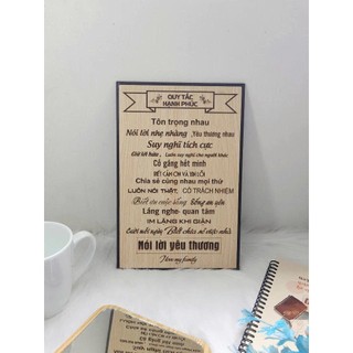 🏡 Tranh Gỗ Quy Tắc Gia Đình – Tranh Treo Tường Ý Nghĩa | Petitewoodart