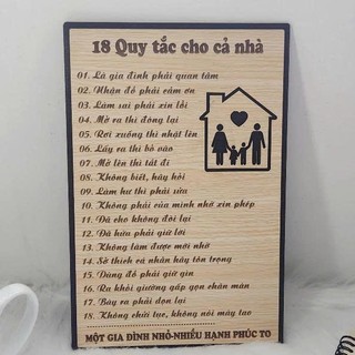 🏡 Tranh Gỗ Quy Tắc Gia Đình – Tranh Treo Tường Ý Nghĩa | Petitewoodart